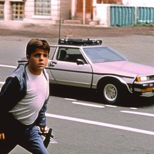 Image similar to still of xavi hernandez in back to the future ( 1 9 8 5 )