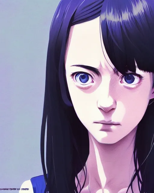 Prompt: portrait Anime kaya scodelario, skins, cute-fine-face, black-hair, blue eyes, pretty face, realistically shaded, Perfect face, fine details. Anime. skins, realistic shaded lighting by Ilya Kuvshinov, katsuhiro otomo, ghost-in-the-shell, magali villeneuve, artgerm, rutkowski, WLOP