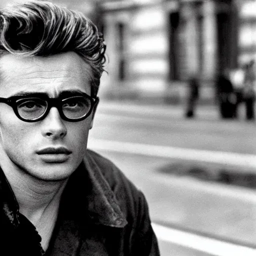 Image similar to james dean photographed by peter lindbergh