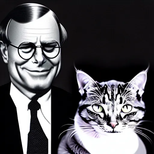 Image similar to donald rumsfeld + cat body