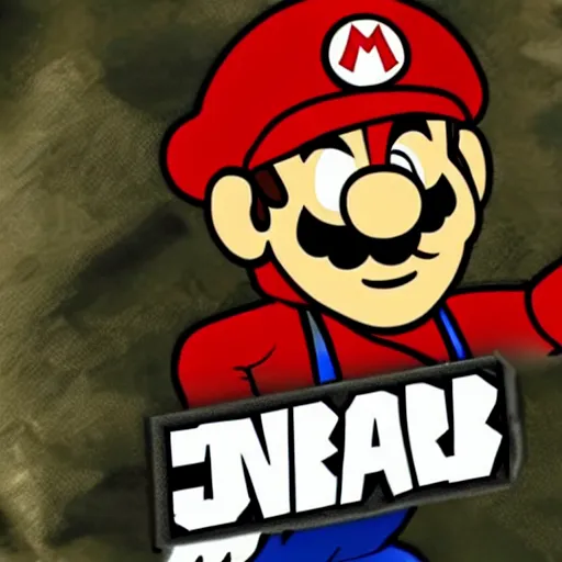 Image similar to super mario in metal gear solid