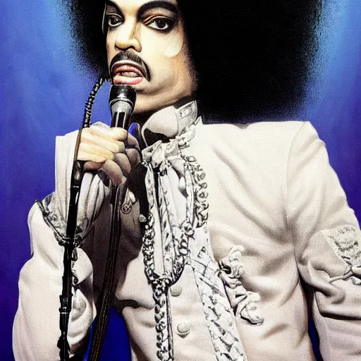 Image similar to weird portrait photo of prince, very detailed