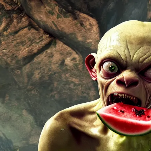 Image similar to Gollum eating watermelon gta v loading screen