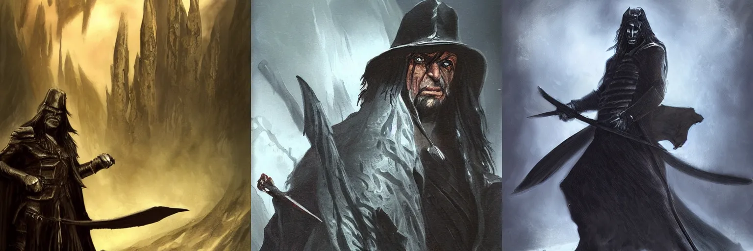 Prompt: Solomon Kane, fantasy concept art by William O\'Connor