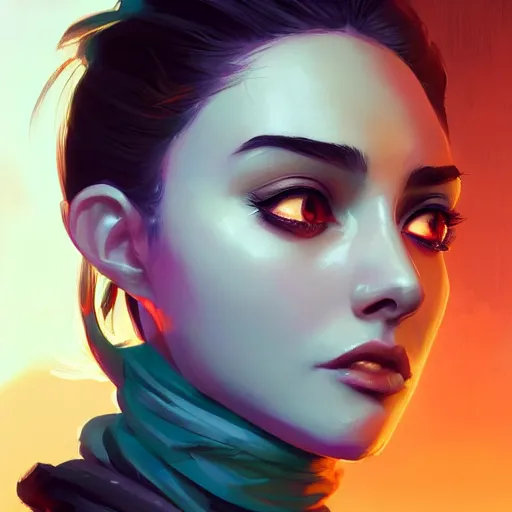 Image similar to female portrait, maya ali mage, gloomhaven, dynamic lighting, gaudy colors, octane render aesthetic, matte painting concept art, official fanart behance hd artstation by jesper ejsing, by rhads and makoto shinkai and lois van baarle and ilya kuvshinov and rossdraws