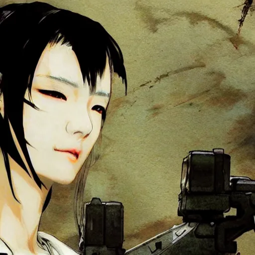 Image similar to beautiful korean woman wearing an eyepatch, yoji shinkawa