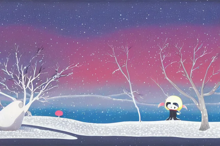 Image similar to A barren winter landscape by Chiho Aoshima