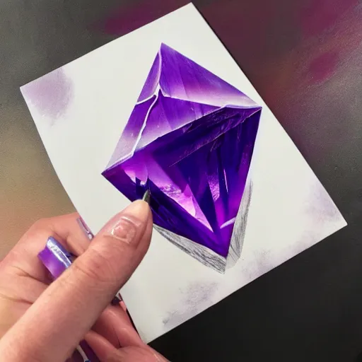 Image similar to Amethyst crystal shard radiating an evil dark glowing aura 🎨🖌️