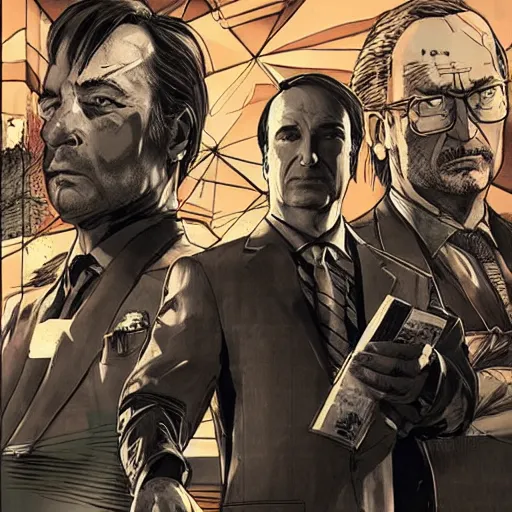 Image similar to better call saul by hideo kojima and yoji shinkawa