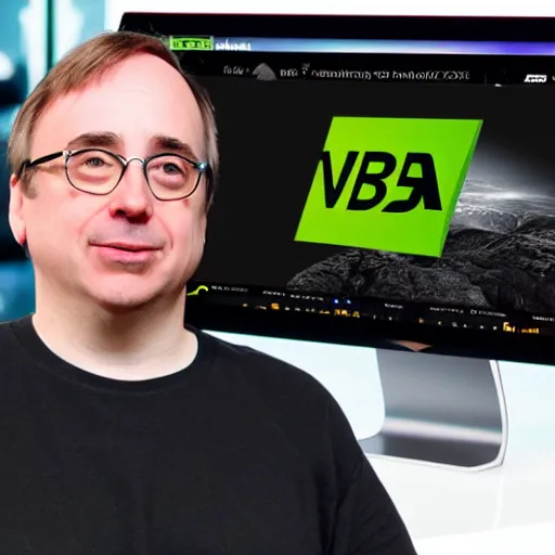 Prompt: Linus Torvalds loves NVIDIA, 4k, artstaion