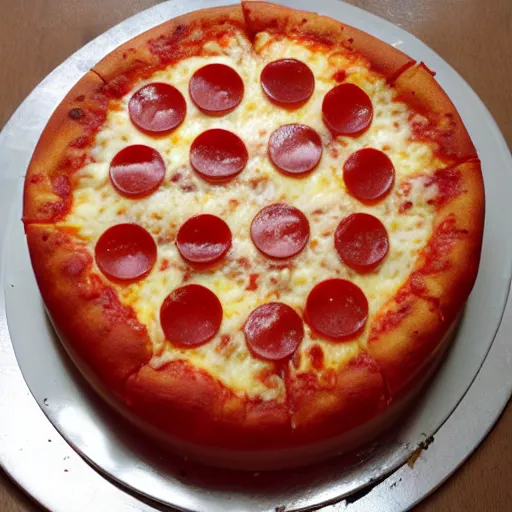 Image similar to pizza cake 4k
