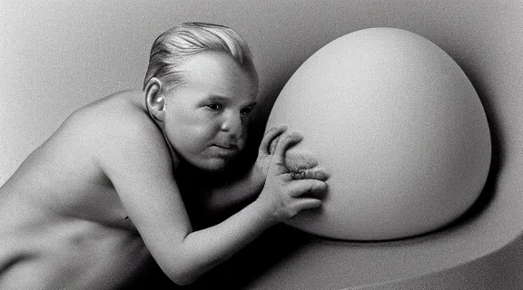 Image similar to Donald Trump in an eggshell photographed by Anne Geddes