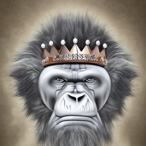 Prompt: nft like bored ape with a crown but better and exclusive made by an ai