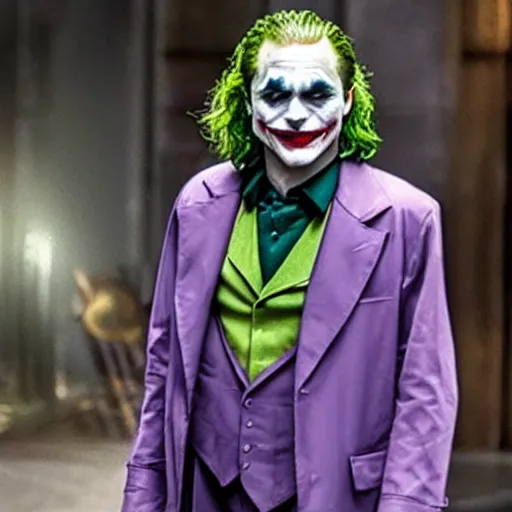 Image similar to The Joker (2019) wearing a transparent raincoat