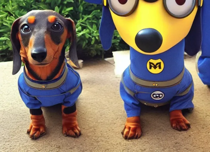 Image similar to Dachshund as a minion