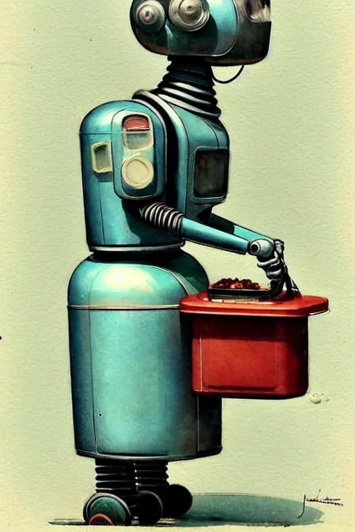 Image similar to ( ( ( ( ( 1 9 5 0 s retro future android robot mobile icecream vendor. muted colors., ) ) ) ) ) by jean - baptiste monge,!!!!!!!!!!!!!!!!!!!!!!!!!