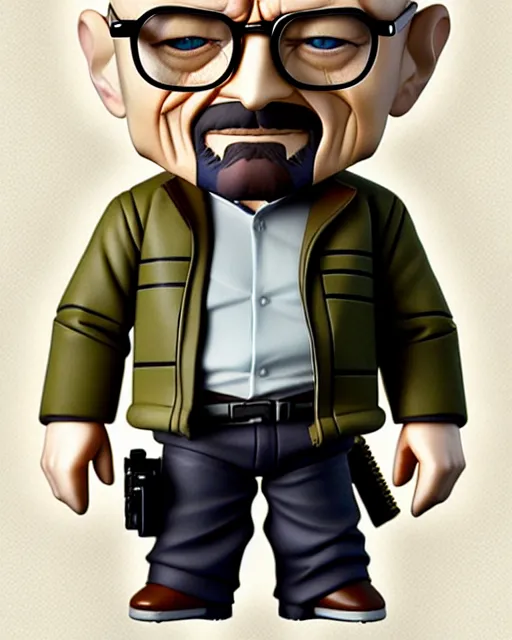 Image similar to nendoroid walter white | | realistic shaded, fine details, realistic shaded lighting poster by greg rutkowski, diego gisbert llorens, magali villeneuve, artgerm, jeremy lipkin and rob rey