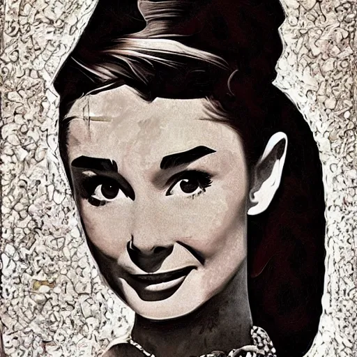 Image similar to audrey hepburn art by donatello