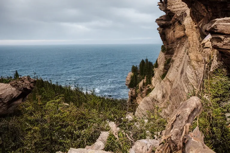 Prompt: beautiful unicorn cliff side 85mm by Emmanuel Lubezki