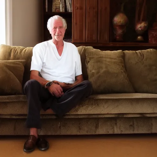 Image similar to older handsome lord richard is sitting gracefully on a sofa