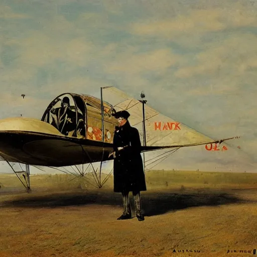Prompt: zeppelin pilot by alfred stevens