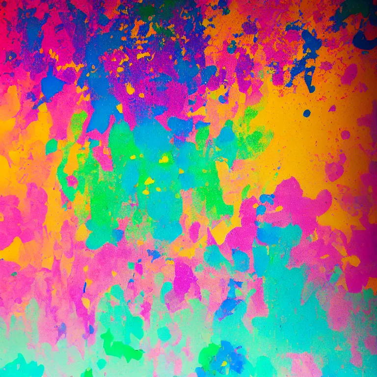 Prompt: colorful paint splatter inside a marble temple, film photo, soft lighting album cover, nostalgia, gradient, light reflection