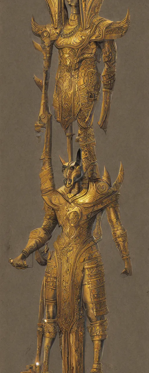 Prompt: god anubis, highly detailed, concept art, intricate, sharp focus, einar jonsson and bouguereau