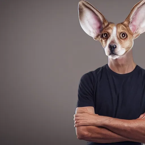 Prompt: a realistc photo of a man with big ears