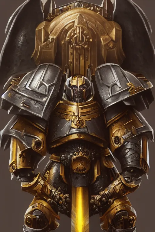 Image similar to armor portrait heros warhammer 4 0 k horus heresy fanart - the primarchs emperor by johannes helgeson animated with vfx concept artist & illustrator global illumination ray tracing hdr fanart arstation zbrush central hardmesh 8 k octane renderer comics stylized