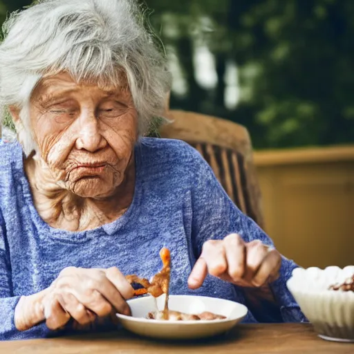 Image similar to grandmother eating her son