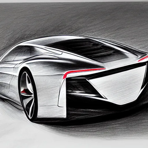 Image similar to concept pencil drawing of a new sport car.