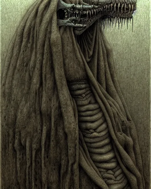 Prompt: a realistic detailed portrait painting of a monster by john kenn mortensen, santiago caruso, synthwave cyberpunk psychedelic vaporwave