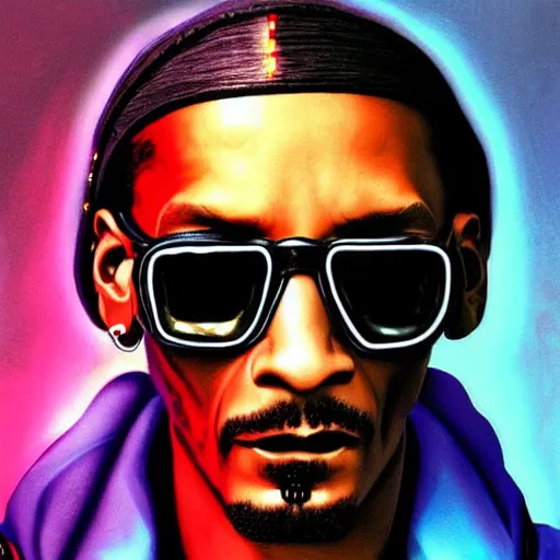 Prompt: cyberpunk snoop dogg