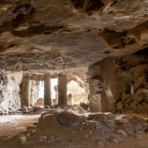 Image similar to ancient ruins in the interior of a cave