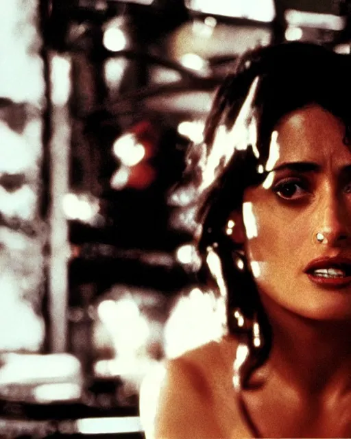 Image similar to film still of salma hayek in from dusk till daw 1 9 9 6, octane, craig mullins,