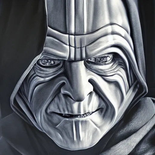 Prompt: portrait of Emperor Palpatine, photorealism, 4k, super detail, drawing like in star wars