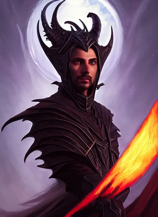 Image similar to a _ fantasy _ style _ portrait _ painting _ of cyric prince of lies, the dark sun, mischievous, deception, wicked, oil _ painting _ unreal _ 5 _ daz. _ rpg _ portrait _ extremely _ detailed _ artgerm _ greg _ rutkowski _ greg