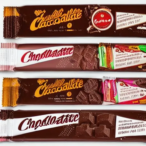 Image similar to chocolate candy bar packaging, 9 0 s style, very appealing, marketing photo