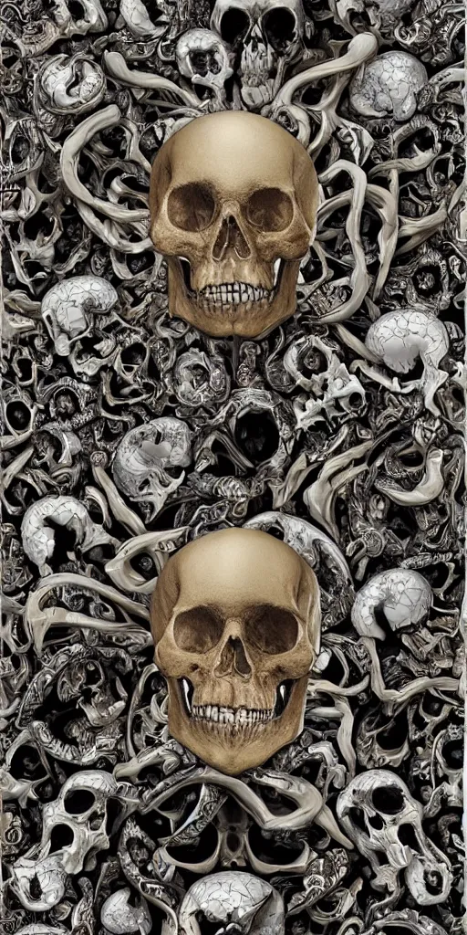 Prompt: infinite fractal complexity, skulls, smurf, sycamore, porcelain, 8k, intricate insane detail, 8k, style of Salvador dali