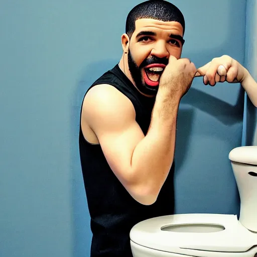 Prompt: drake farting in a toilet