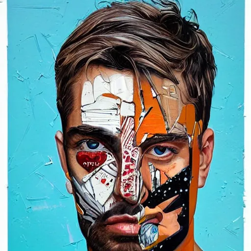 Image similar to portrait of a man, by Sandra Chevrier