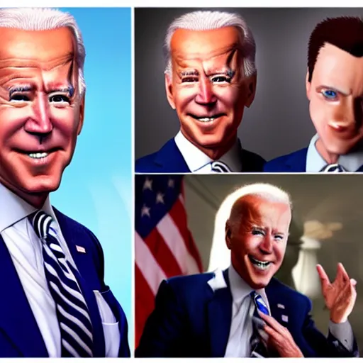 Image similar to joe biden animorphs into sonic the hedgehog