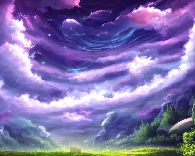 Image similar to a vapor realm. scenery art. pixiv scenery art.