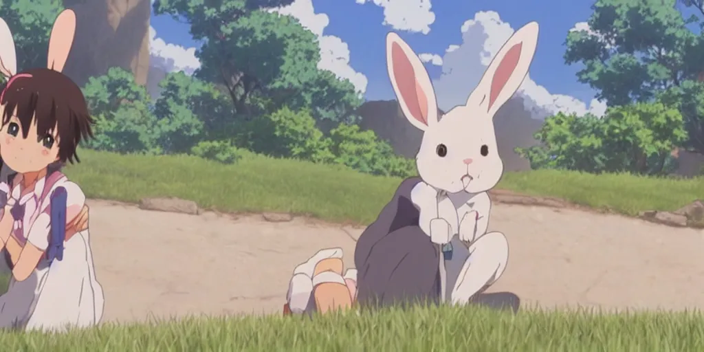 Image similar to a rabbit in the movie your name, screenshot