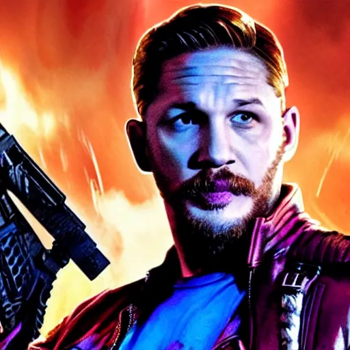 Image similar to tom hardy as star-lord from guardians of the galaxy (2014)