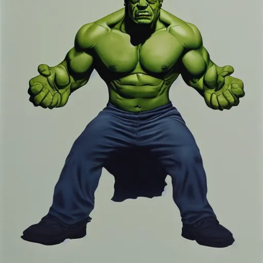 Image similar to the hulk starring as walter white in breaking bad. full body. oil on canvas. intricate. 8 k. highly professionally detailed. hdr. cgsociety