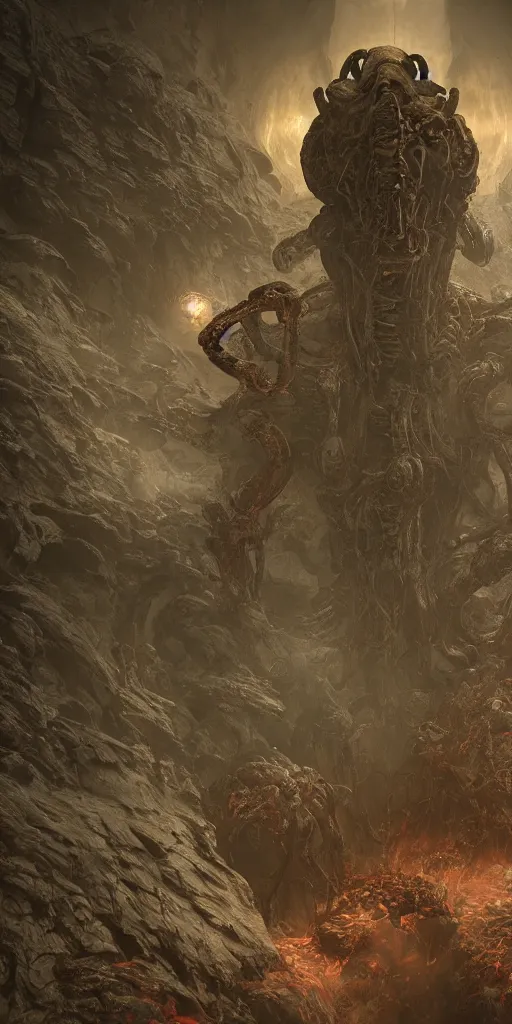 Image similar to doom gmeplay by Ayami Kojima, Beksinski, Giger, vray render, unreal engine, 50mm lens, bottom angle