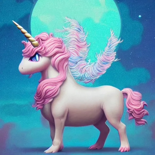Prompt: a fluffy unicorn pokemon:: by Martine Johanna and Simon Stålenhag and Chie Yoshii and Casey Weldon and Guillermo del toro :: ornate, dynamic, particulate, pastel colors, intricate, elegant, highly detailed, centered, artstation, smooth, sharp focus, octane render, 3d