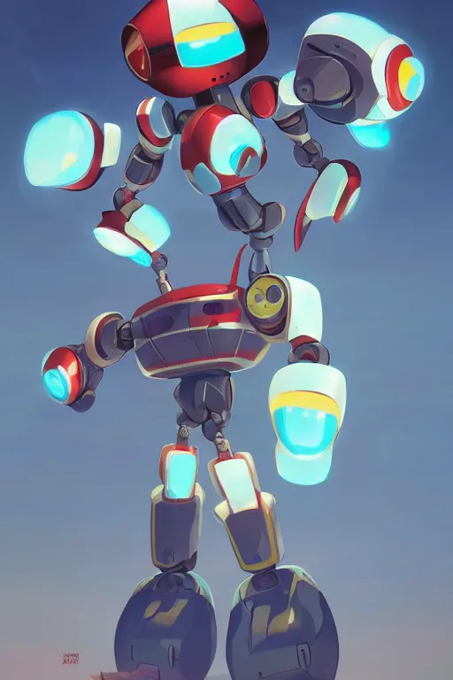 Image similar to metabots medabots medarotto medarot robot minimalist comics, behance hd by jesper ejsing, by rhads, makoto shinkai and lois van baarle, ilya kuvshinov, rossdraws global illumination ray tracing hdr radiating a glowing aura