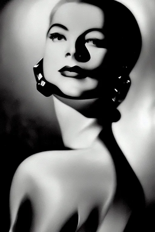 Image similar to beautiful evil cyborg grace kelly by steichen from the future. anatomically correct surreal body mods. extremely lush detail. masterpiece. melancholic scene infected by night. perfect composition and lighting. sharp focus. high contrast lush surrealistic photorealism. sultry expression on her face.